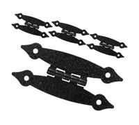 GALPADA 4 Piezas Bisagras de Hierro Negro Vintage para Muebles, Resistentes y Duraderas, Diseño Antiguo Elegante Distancia de Agujeros de 6.3cm, Ideales para Armarios y Alacenas
