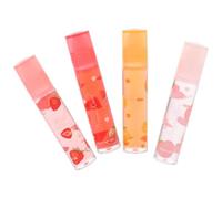 GALPADA 4 Piezas Brillo de Labios Transparente Sabor a Fruta, Hidratante y Protector, Textura Ligera en Plástico Líquido para Labios Secos en Cumpleaños Evento Estilo Varios estilos
