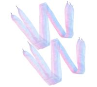 GALPADA 4 Piezas Cordones de Organza para Mujer Cintas Anchas de Cordones Planos de Hilo de Diseño Degradado y Teñido Anudable para Zapatillas y Botas