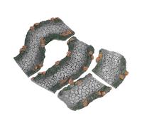 GALPADA 4 Piezas de Caminos de Piedra de Resina para Acuarios Miniaturas Decorativas para Peceras Escalones Curvos para Paisajismo de Acuarios Adornos Seguros y Versátiles para Jardín