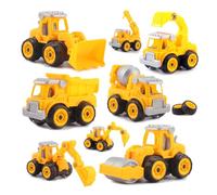 GALPADA 4 Piezas de Camión de Juguete de Ingeniería Desmontable Modelo de Excavadora para Armar Material Resistente Juguete Educativo para Adecuado para Desarrollo de Coordinación