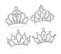 GALPADA 4 Piezas De Coronas Para Mini Tiaras Para El Cabello Esmaltadas Para Fiestas De Niñas Pequeñas Tiaras Para Pequeños Mini Tiaras Para Con De Imitación Coronas Para