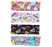 GALPADA 4 Piezas Diademas Elásticas para Mujer Estampadas y Transpirables Banda Absorbente de Sudor Accesorios de Yoga para Ejercicio Viaje y Fiesta