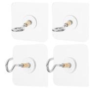 GALPADA 4 piezas Ganchos Adhesivos de Techo Resistentes para Colgar Plantas Luces y Campanillas sin Daño ni Taladro con Cinta Nano Doble Cara para Uso Cocina Baño Dormitorio y Oficina