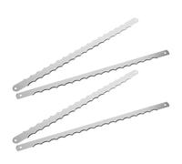 GALPADA 4 Piezas Hoja Dentada de Acero Inoxidable, Repuesto de 27 CM | Corte Preciso, Superficie Resistente a Migas, para Panadería y Cocina de Café, Color Plata