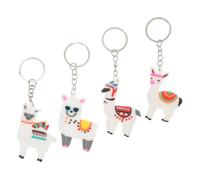 GALPADA 4 piezas Llavero Alpaca de PVC para Diseño de Figura de Alpaca Decoración Ligera para Mochilas y Bolsos Accesorio Pequeño