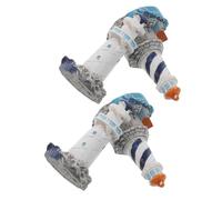 GALPADA 4 Piezas Miniature Lighthouse Figurines Resin Moss Table Decor Mediterranean Nautical Style Dollhouse Ornament For Small Spaces and Ocean Themes