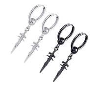 GALPADA 4 piezas Pendientes Clip Hip Hop Urbano para Hombre y Mujer Accesorios de Metal Duradero y Diseño Unisex para Diario y