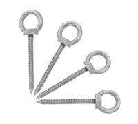 GALPADA 4 Piezas Perno de Ojo Autorroscante de Acero Inoxidable M6x60 Resistente para Proyectos DIY y Colgar Cables, Gancho Cerrado de Alta Carga y Uso Pesado