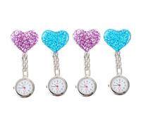 GALPADA 4 Piezas Reloj De Bolsillo Reloj De Niña Reloj Medico Relojes De Chicas Reloj De Enfermera Clip Colgante Reloj Relojes Fob Reloj De Solapa Reloj De Chicas Reloj De Mujer Aleación