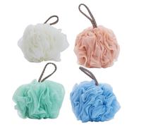 GALPADA 4 piezas Unidades Esponjas Baño de Malla Reutilizables Bolas Exfoliantes Suaves para Ducha Esponjas Corporales de PE Resistentes Colores y Verde