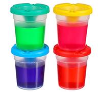 GALPADA 4 Vasos Giratorios para Lavar Pinceles de Pintura, Contenedor Antigoteo Colorido, Herramienta de Manualidades Adecuado para Escuela y Hogar, Cubo Práctico Color Color Aleatorio