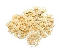 GALPADA 40 Pestillos de Caja Vintage Dorados de Metal, Hebillas Decorativas para Gabinetes y Cajas de Madera, Tamaño Pequeño, Kit de 40 Unidades para Manualidades y Cerraduras de Cierre