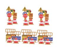 GALPADA 45 Piezas Señales de Tráfico Miniatura para Modelos Realistas Luces y Barricadas Educativas para Aprendizaje de Seguridad Vial para Creativos y Didácticos al Aire y Casa