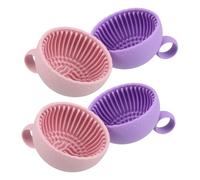 GALPADA 4piezas Recipientes Limpiadores de Brochas de Maquillaje Vasos de Silicona para Limpiar Pinceles Conjunto de Limpieza para Herramientas de Maquillaje Baño