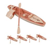 GALPADA 5 Juegos Miniature Canoe Model with Paddles and Life Vest Toy Boat For Water Play and Dollhouse Decoration