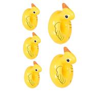 GALPADA 5 Piezas Base para Vasos Inflable de PVC Amarillo con Diseño de Patito para Bebidas Piscina Soporte Estable y Ligero para Fiestas Acuáticas Reutilizable