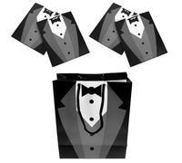 GALPADA 5 Piezas Bolsa de Papel Negra Elegante para Fiestas y Pastelería, Práctica para Llevar Golosinas y Recuerdos, Adecuado para Cumpleaños y Bodas