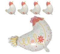 GALPADA 5 Piezas Globos para Fiesta de Diseño de Pollito Adorable de Aluminio, Decoración en Color Claro para Celebraciones Infantiles Granja