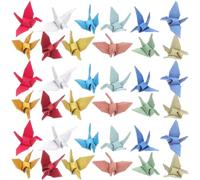 GALPADA 50 Piezas Guirnalda de Grúas de Papel Origami con Purpurina y Pedrería, Decoración Elegante para Bodas, Propuesta y Despedidas de Soltera, Accesorio Preparado Varios Estilos