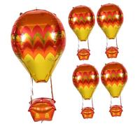 GALPADA 5piezas Globos Aerostáticos De Aluminio Forma De Globo Decoración Para Fiestas De Cumpleaños Fácil De Instalar Para Centros De Mesa y Actividades Festivas
