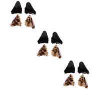 GALPADA 6 Pares pasador de pelo de oreja de clip de pelo de cosplay de gato pinzas de pelo peludas horquilla de animales Accesorios para el cabello pinzas de pelo de animales franela