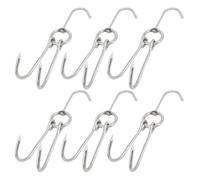 GALPADA 6 Piezas Gancho de Acero Inoxidable Plata para Colgar Carne y Aves | Resistente al Óxido, Uso en Ahumado de Carne y Cocinas de Restaurante, Color Plata
