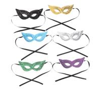 GALPADA 6 Piezas Máscaras Carnaval con Diadema para Mujer Media Cara con Lentejuelas y Brillo Colores Dorado Plata Negro Azul Verde y Morado para Fiesta Mardi Gras Halloween y Carnaval