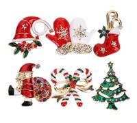 GALPADA 6 Piezas Pin de Ramillete Navideño de Broches Creativos para Ropa Juego de Pasadores Elementos Navideños para Pin de Solapa de Fiesta y Mochila