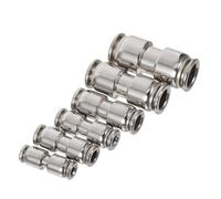 GALPADA 6 Piezas Push-to-connect Pneumatic Air Hose Fittings Kit Metal Straight Tube Connectors Weather-resistant Fit Compact For Truck Air Line