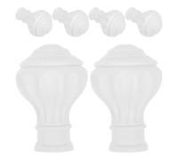 GALPADA 6 Piezas Remate Decorativo para Barra de Cortina PS Blanco para | Cabeza Ornamental, Instalación Sencilla, Válido para Varillas Romanas y Otros Tipos, Salón y Hogar