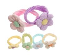 GALPADA 6 piezas Unidades Coleteros Elásticos con Flores para Niñas Accesorios para Cabello de Bebés y Niñas Pequeñas Lazos Suaves y Resistentes para Peinados Diarios y Fiestas