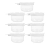 GALPADA 7 Cuencos Transparentes Desmontables Comederos Prácticos para Loros y Periquitos, Tazones de Plástico Accesorios de Comida para Alimentación para Jaula para Pájaros Reutilizable