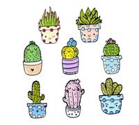 GALPADA 8 Broches Adorables de Aleación Forma de Cactus para Decoración Creativa en Fiestas y Vida Diaria, Set de 8 Piezas Diseño Delicado y Colorido Varios estilos