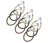 GALPADA 9 Piezas Gomas Elásticas Cabello con Ganchos Metálicos, Pack (3 Negras, 3 Café, 3 Beige), Sujetador de Moño y Coletas para Cabello Largo y Grueso, Accesorios Suaves y Resistentes