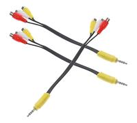 GALPADA Adaptador de Cable Av 3.5 Mm a 3 Conectores Hembra, Cable de Conexión Av para Tv y Satélite, 3 Piezas, Cabezal Extendido de 18 Mm, Adaptador de Audio y Vídeo Multiusos