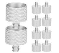 GALPADA Adaptador de Soporte de Micrófono 5/8 a 1/4 Pulgadas 10 Unidades de Tornillos Metálicos Plateados Buje Reductor para Trípode y Montaje de Cámara Accesorios Versátiles para