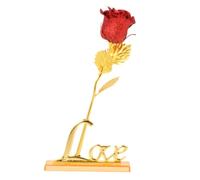 GALPADA Adorno de San Valentín Rosa Artificial Color Rojo Base Love Decoración Romántica para Hogar y Oficina Adorno del Alfabeto Amor para Obsequio Aniversario y Cumpleaños Parejas