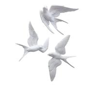 GALPADA Adornos de Pared de Golondrinas 3d para Sala de Estar y Comedor, Conjunto de 3 Piezas de Resina Resistente al Agua, Decoración Nórdica de Pájaros Simulados Elegante y Artística