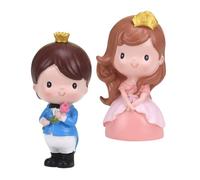 GALPADA Adornos para Pasteles Creativos de Resina Muñecos de Recuerdo Príncipe y Princesa 2 Piezas Decoración para Tartas Colores Surtidos Ideales para Celebraciones y Regalos