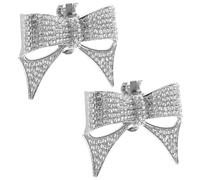 GALPADA Adornos para Zapatos de Mujer Lazo en Forma de Flor, Par de Clips Extraíbles Plateados para Decoración Diy, Accesorios Brillantes para Fiestas, Bodas y Manualidades