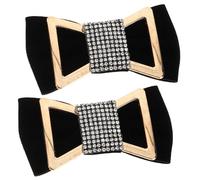 GALPADA Adornos para Zapatos Mujer Lazo de Terciopelo Negro y Gemas de Imitación, Clip Decorativo para Tacones, Accesorios para Bodas y Eventos, 1 Par de Joyas para Zapatos