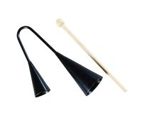 GALPADA Agogo Bell Instrumento de Percusión de Madera con Dos para Juguete Musical Tradicional de Educación Temprana y Fácil Manejo Color Negro