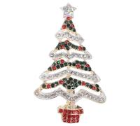 GALPADA Alfiler de Árbol de Navidad de Aleación con Gemas de Imitación y Tecnología de Inserción y Goteo, Accesorio Navideño para Fiesta y Complemento Femenino