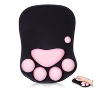 GALPADA Alfombrilla de Ratón Soporte para Muñecas de Resina, Negro | Piel de Poliéster, Diseño de Garra de Gato, Uso en Casa y Oficina, para Maestros y Aficionados Gaming