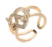 GALPADA Anillo Ajustable De Letras Diseño De Corazón y Flor Joyería Apilable Dainty Para Mujeres Para Madres Hijas Cumpleaños y Bodas