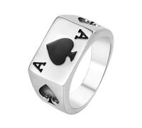 GALPADA Anillo Creativo de Acero Inoxidable para Hombre, Diseño Poker As de Espadas, Talla 10, Accesorio Masculino para Fiestas y Uso Diario
