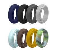 GALPADA Anillo Deportivo Flexible y Cómodo de Silicona 8 Piezas, para Dedo | Uso Exterior y Natación, Resistente al Agua, Reemplazo de Anillos, Estilo Vibrante