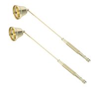 GALPADA Apagavelas de Hierro Forma de Campana Dorada Juego de 2 Piezas Accesorio para Apagar Mechas Herramienta para Velas de Té y Velas Frasco Adecuado para Uso Doméstico y Eventos