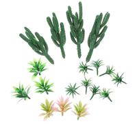 GALPADA Árboles y Cactus Miniatura para Micropaisajes, 18 Piezas de Plástico Detallado para Decoración de Jardines en Miniatura y Maquetas Arquitectónicas